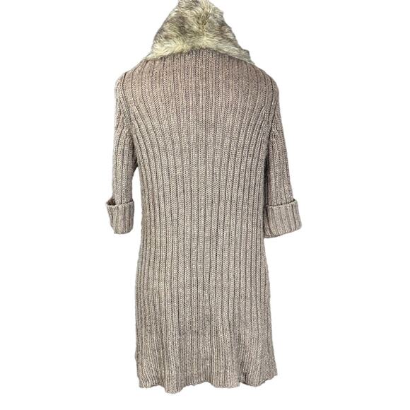 Kenar Wool Alpaca Blend Faux Fur Cardigan Sweater Open Front Size Medium - Picture 3 of 6